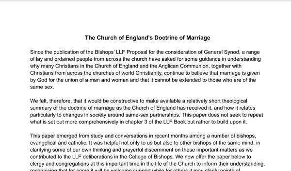 Bishops' Statement on the Doctrine of Marriage
